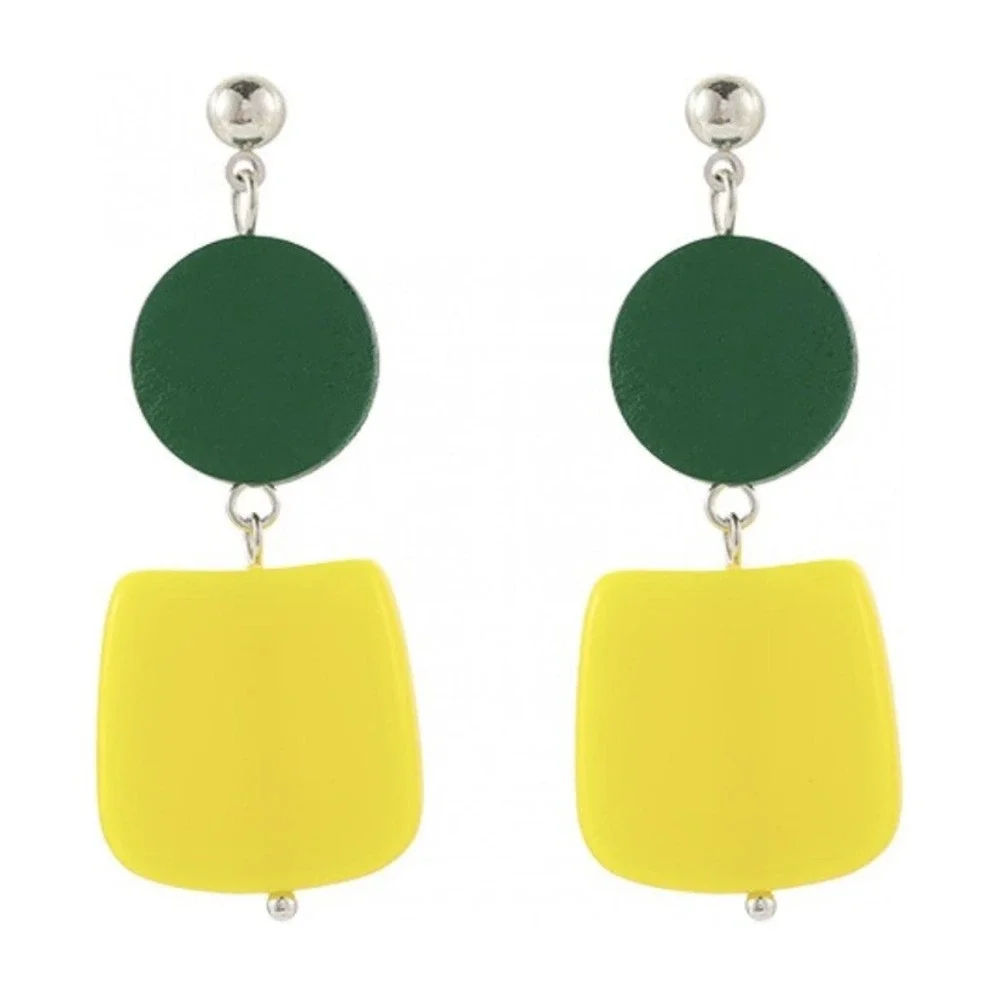 Mixed Color Acrylic Long Earrings Geometric Irregular Pendant Synthetic New Nice